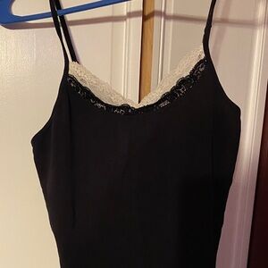 Vintage 80’s Gitano Black Lace Trim Cami Top